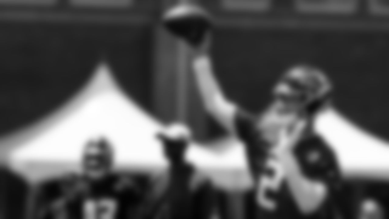 Atlanta Falcons quarterback Matt Ryan #2 throws the ball during organized team activities in Phase III of the Atlanta Falcons offseason program on May 26, 2021.