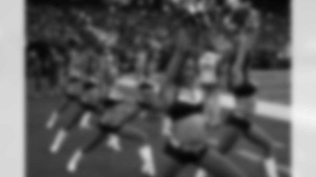 Falcons cheerleaders celebrate a first down // Falcons vs Buccaneers // 11/7/10 - Georgia Dome