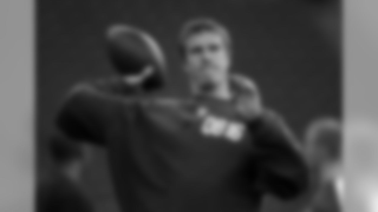 Matt Ryan of Boston College warms up during the 2008 Scouting Combine at the RCA Dome in Indianapolis, Indiana on February 24, 2008. (AP Photo/Ben Liebenberg)