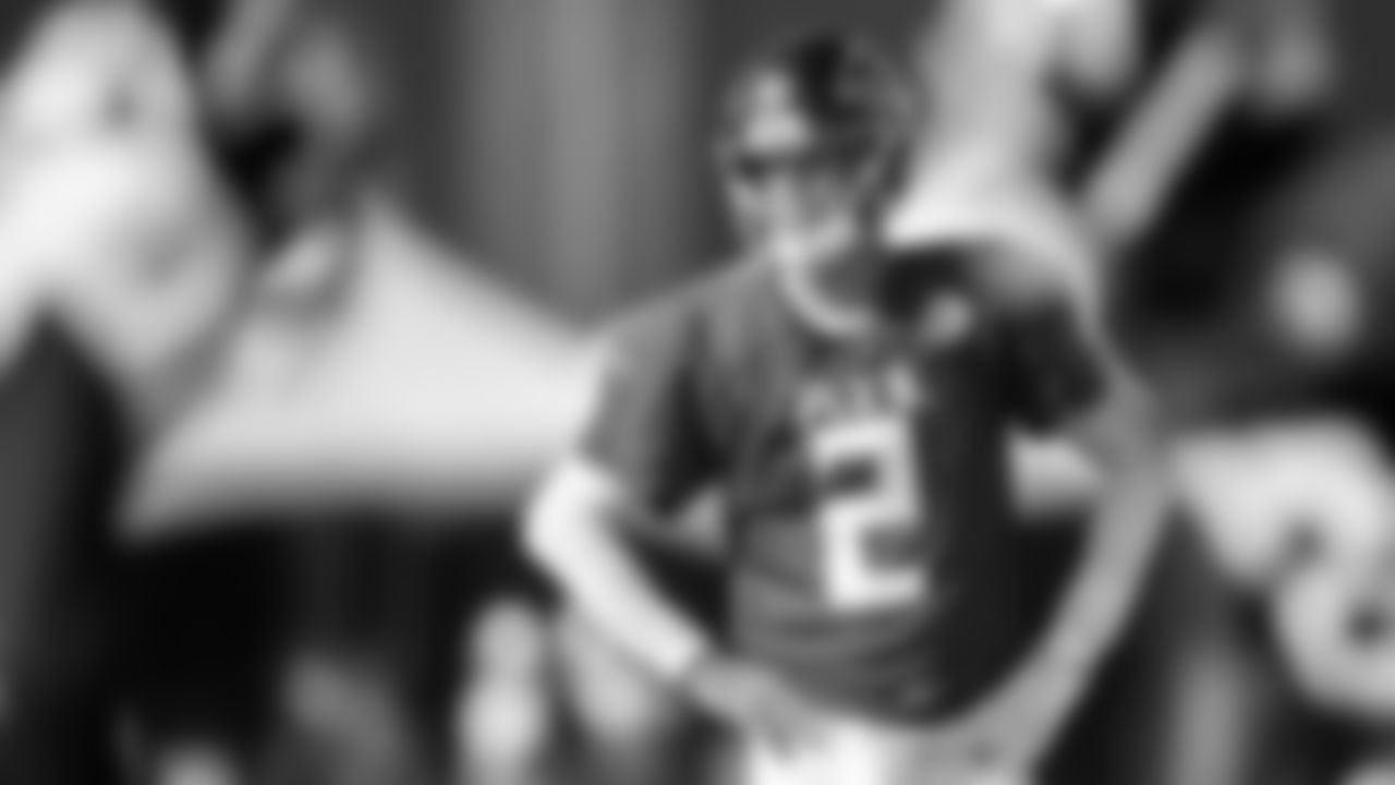 Atlanta Falcons quarterback Matt Ryan #2 looks on at AT&T Atlanta Falcons Training Camp on August 18, 2020 in Flowery Branch, GA. (Photo by Rob Foldy/Atlanta Falcons)