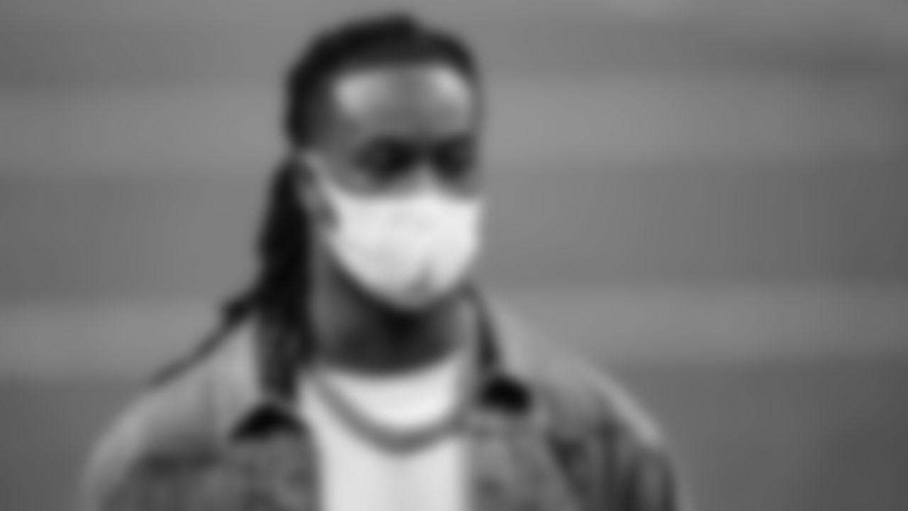 Atlanta Falcons running back Todd Gurley II #21 arrives to face the New Orleans Saints on November 22, 2020.