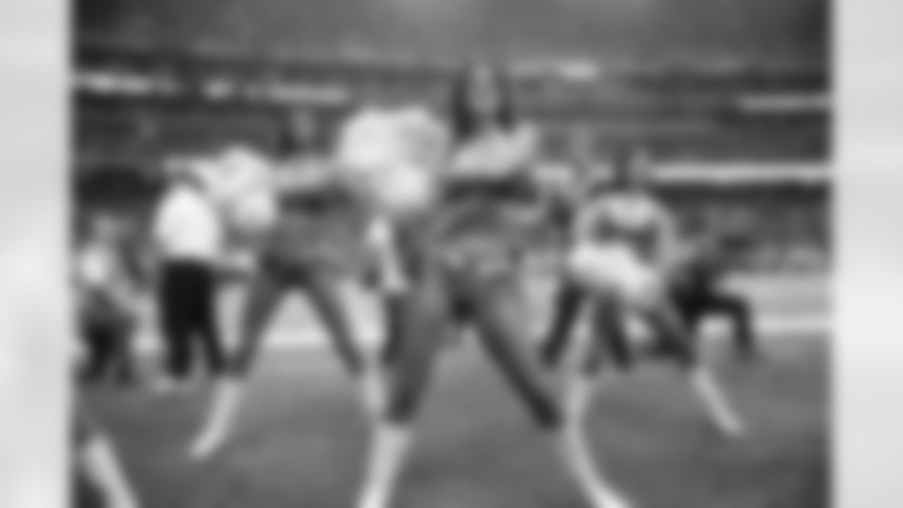Atlanta Falcons Cheerleaders perform on the sidelines