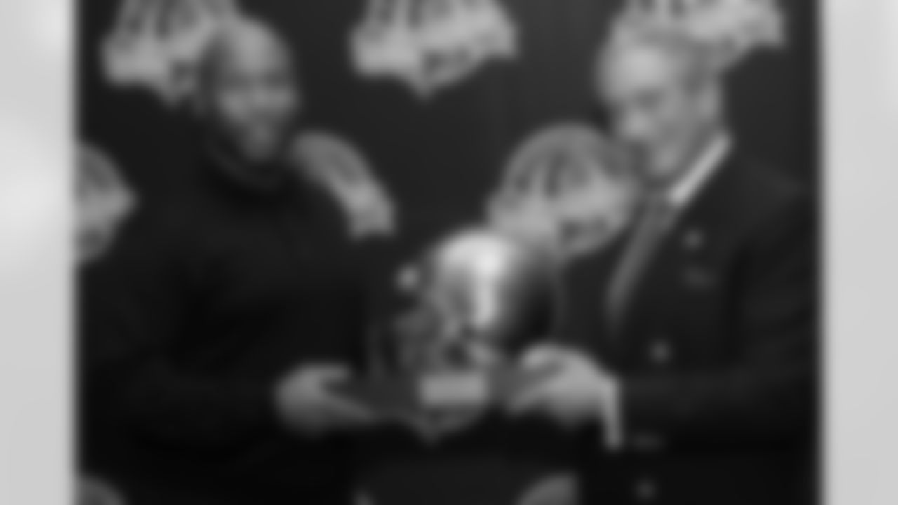 Newest Ring of Honor member Gerald Riggs and Falcons Owner & Chairman Arthur Blank