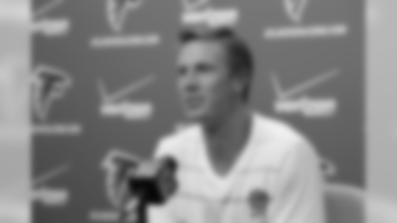 Falcons QB Matt Ryan at the podium // Player News Conferences // July 26, 2011 // Flowery Branch, Ga. —