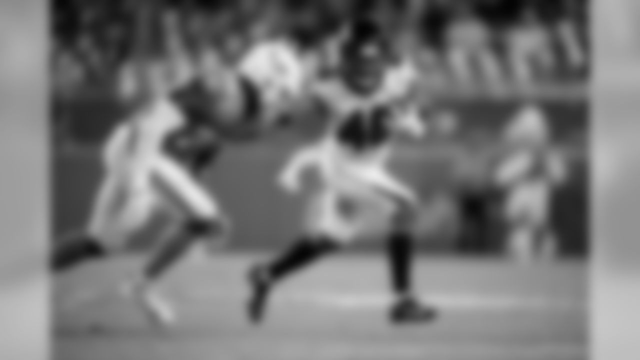 Atlanta Falcons running back Tony Brooks-James #46 in action running during the second half of the game against the Miami Dolphins at Hard Rock Stadium in Miami Gardens, Florida, on Thursday August 8, 2019. (Photo by Rob Foldy/Atlanta Falcons)