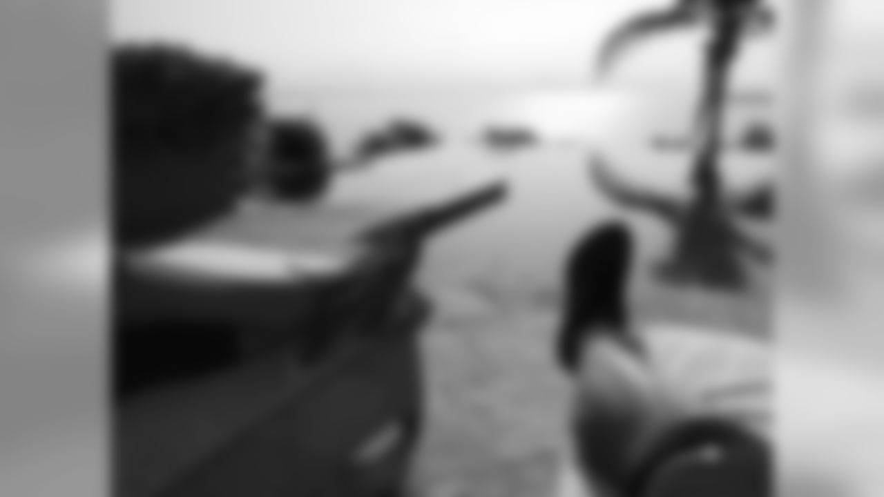 Punter Matt Bosher gets in a foot selfie with his new wife during their honeymoon in Mexico