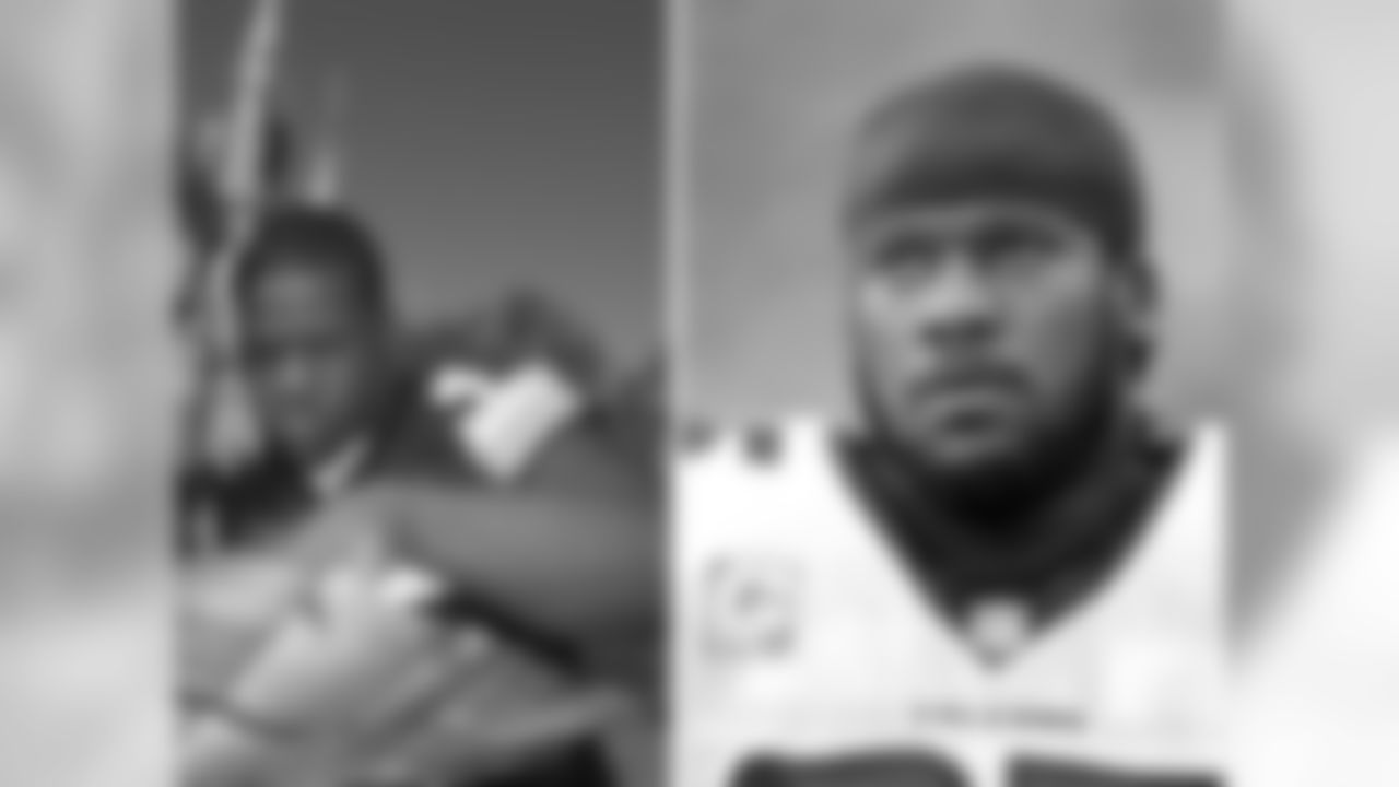 DT Jonathan Babineaux in 2004 (left) and in 2014 (right)