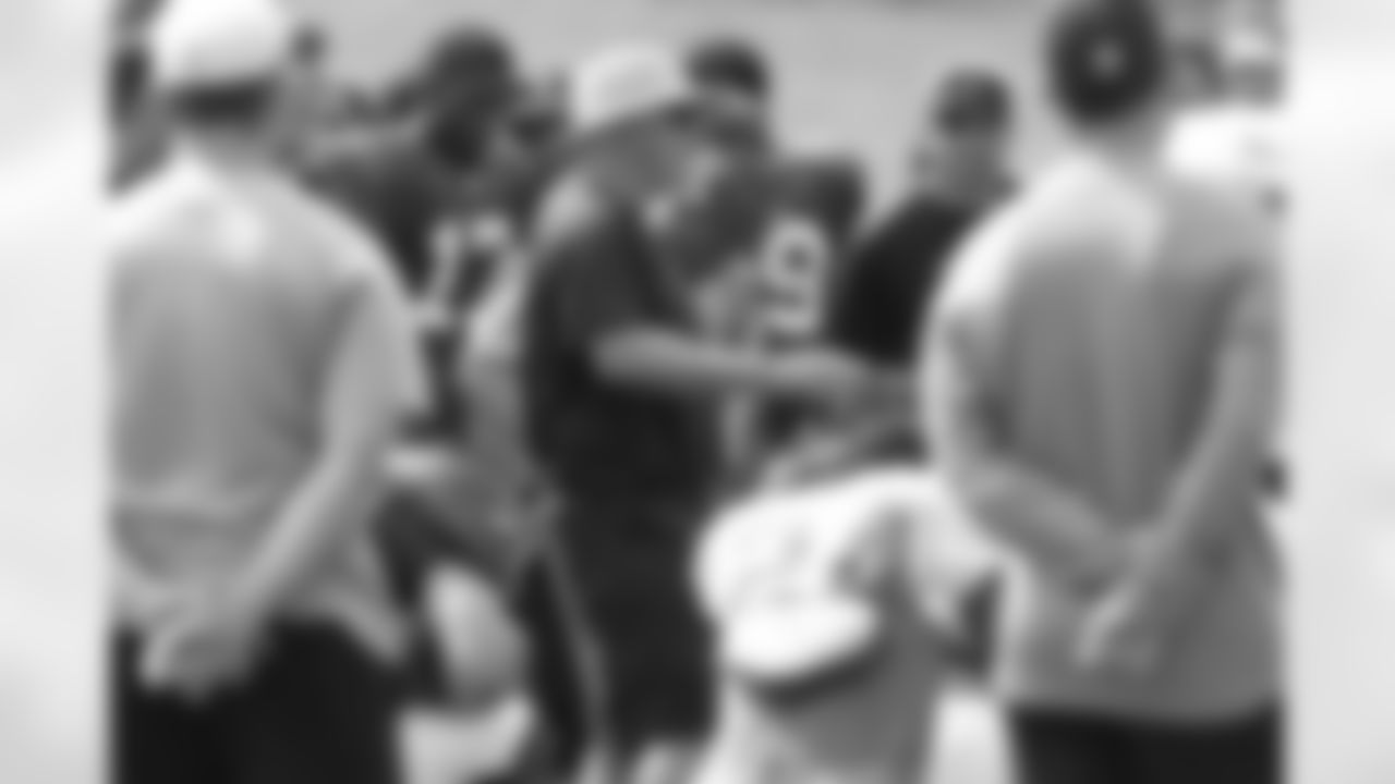 Mike Smith talks to the team after practice // 2011 Russell Athletic Training Camp - Day 4 // August 1, 2011 // Flowery Branch, Ga. —