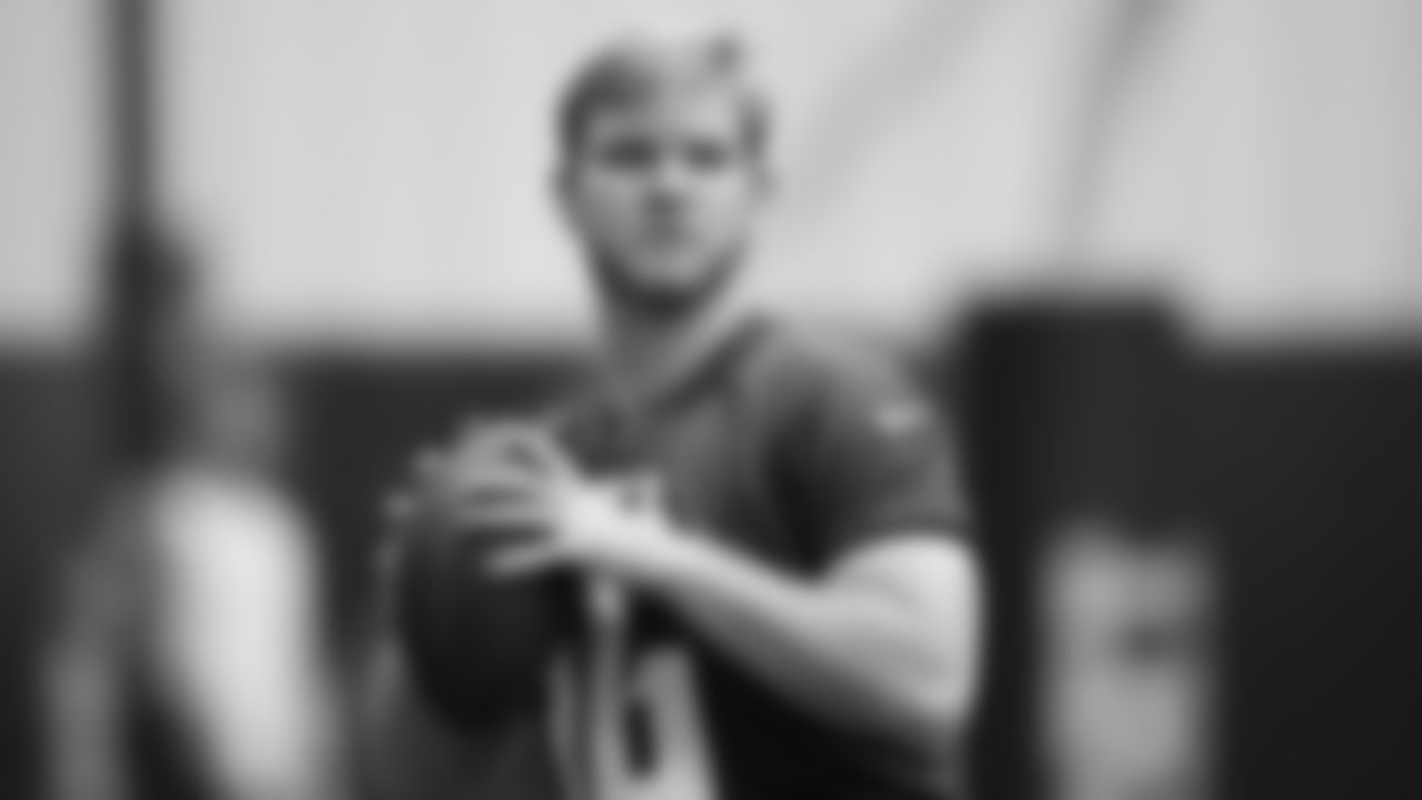 Atlanta Falcons quarterback Chase Brice #16 during the 2023 Rookie Minicamp at the Atlanta Falcons headquarters in Flowery Branch, Georgia, on Friday, May 12, 2023. (Photo by Shanna Lockwood/Atlanta Falcons)