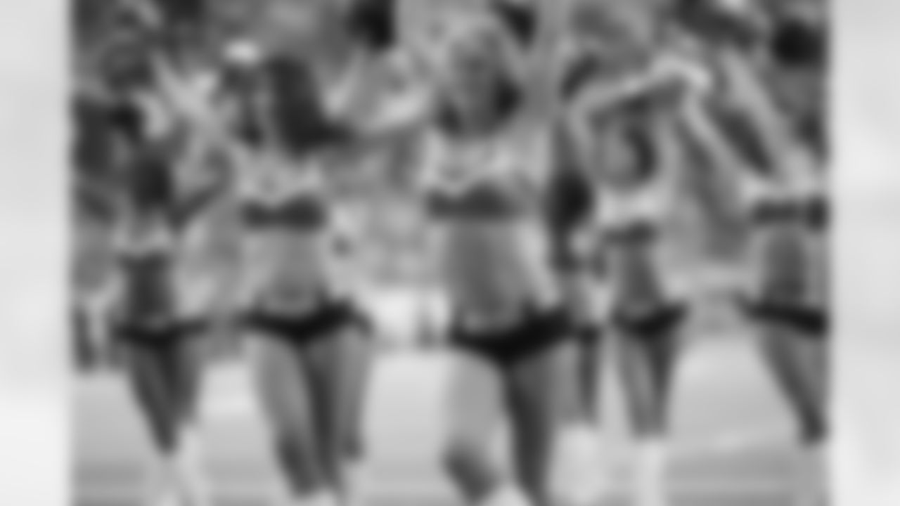 Atlanta Falcons Cheerleaders perform on the field before the Falcons vs. Raiders game