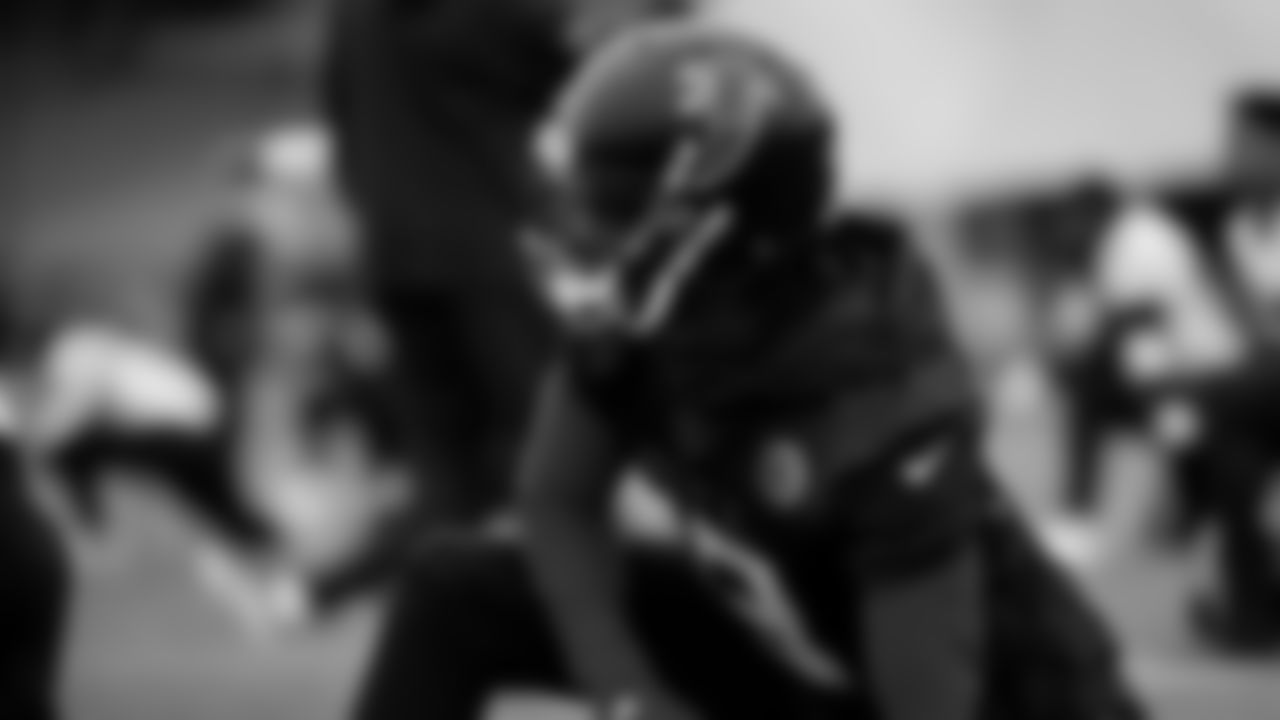 Atlanta Falcons wide receiver Christian Blake #13 looks on during practice at IBM Performance Field.
