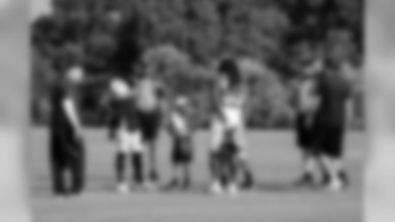 July 29, 2019 - D'Eric Salder practices his honorary captain's duties on the seventh day of practice. (Photo by Kara Durrette/Atlanta Falcons)
