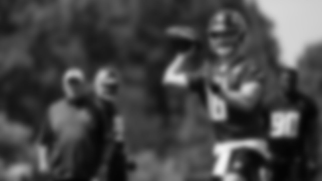 Atlanta Falcons quarterback Josh Rosen #16 throws the ball during team practice at Atlanta Falcons Headquarters in Flowery Branch, Georgia, on Monday September 6, 2021. (Photo by Dakota Williams/Atlanta Falcons)