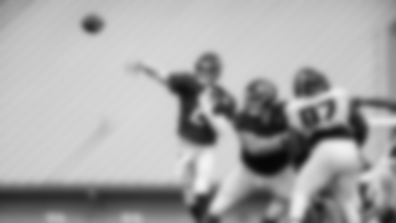Atlanta Falcons quarterback Matt Ryan #2 throws the ball at AT&T Atlanta Falcons Training Camp on August 20, 2020 in Flowery Branch, GA. (Photo by Rob Foldy/Atlanta Falcons)