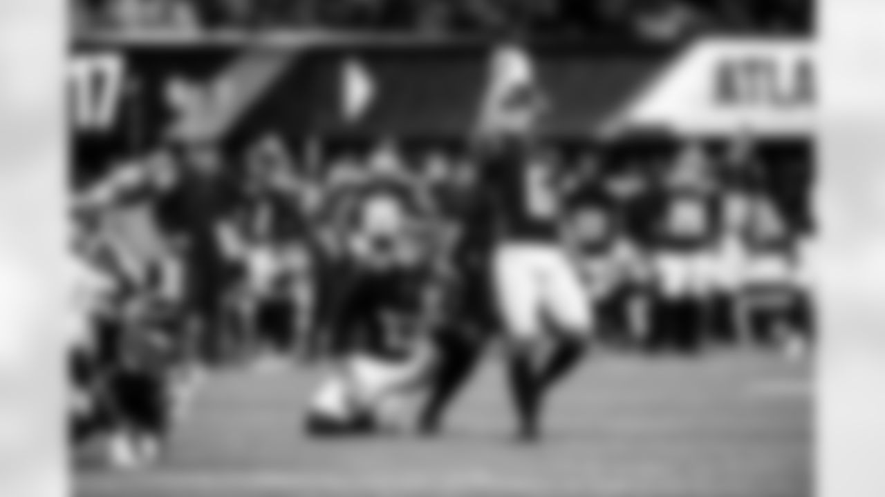 Atlanta Falcons kicker Younghoe Koo #6 kicks a field goal during the second quarter of the Preseason Game against the Cincinnati Bengals at Mercedes-Benz Stadium in Atlanta, Georgia on Friday, August 18, 2023. (Photo by Jay Bendlin/Atlanta Falcons)
