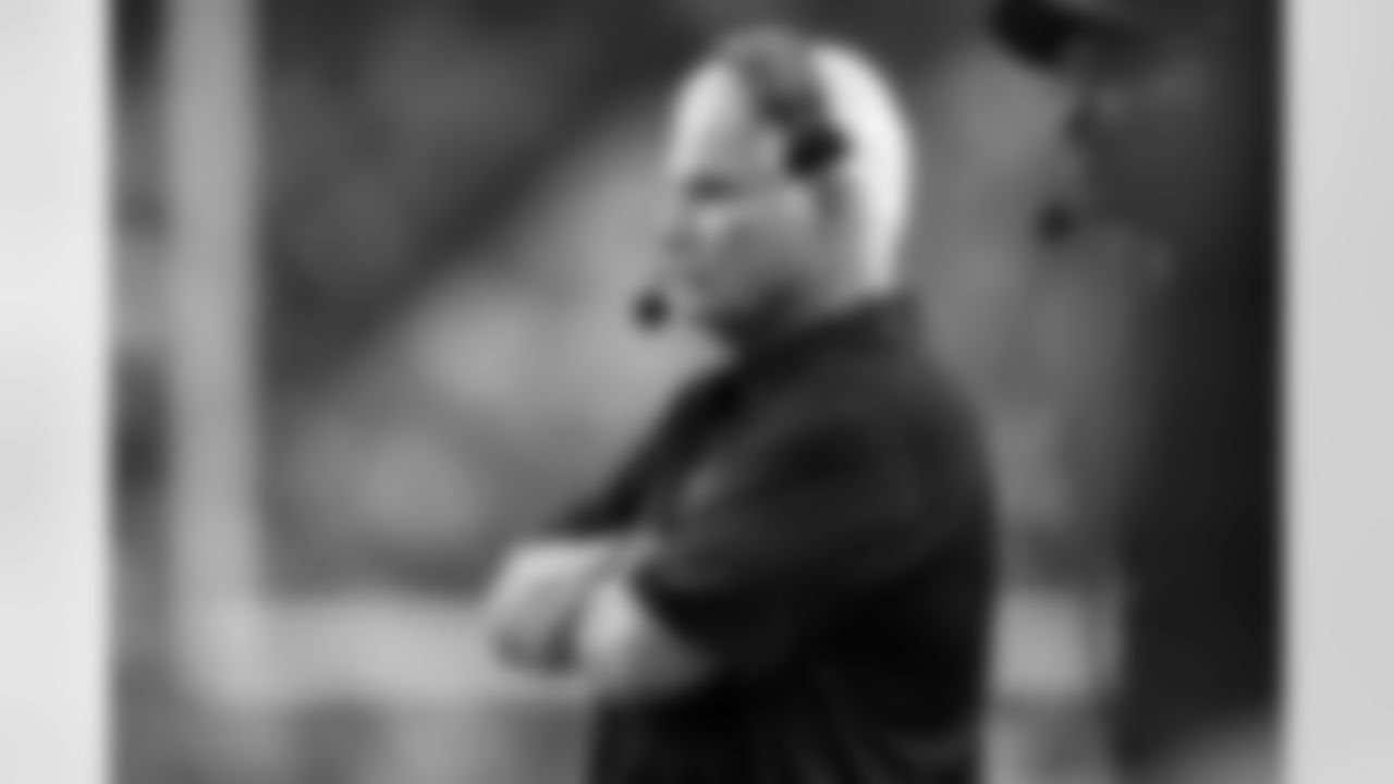 Head coach Mike Smith looks on as his team defeats the Tampa Bay Buccaneers