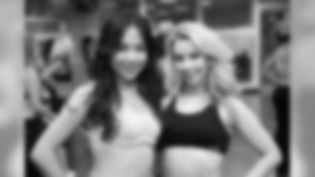 Cindy L. (left) and Amanda T. // Atlanta Falcons Cheerleaders Practice // 7/7/2011 // Atlanta -