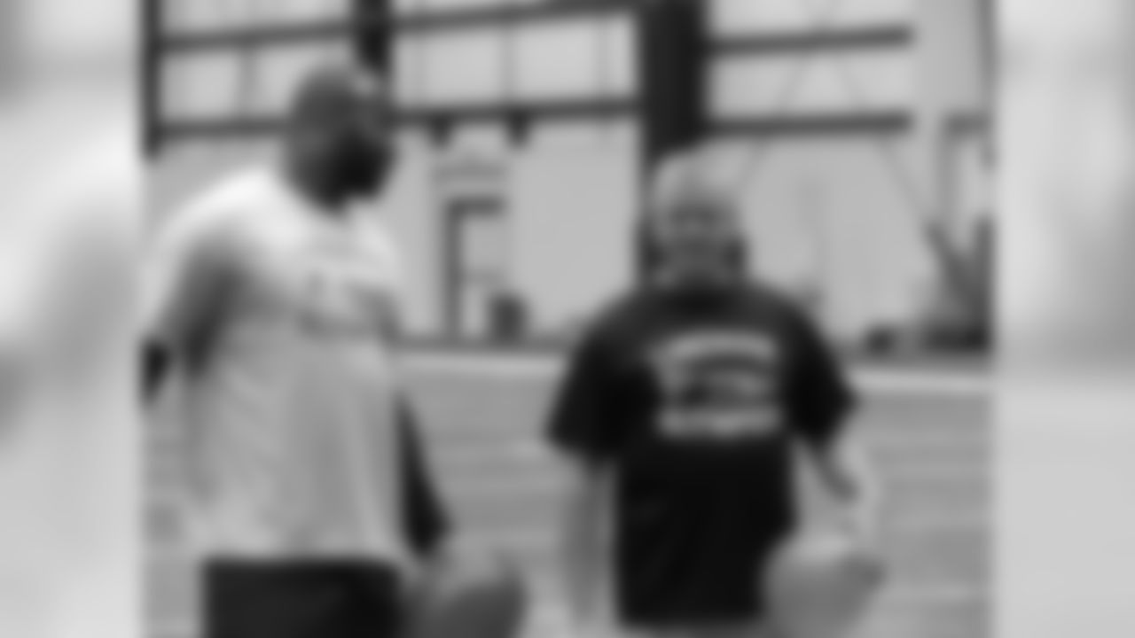 DE John Abraham talks some smack before his competition // Georgia Power Linemen Olympics // Sept. 6, 2011 // Flowery Branch -