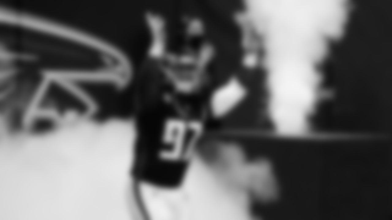 Atlanta Falcons defensive tackle Grady Jarrett #97 takes the field before the game against the Tampa Bay Buccaneers on December 20, 2020.