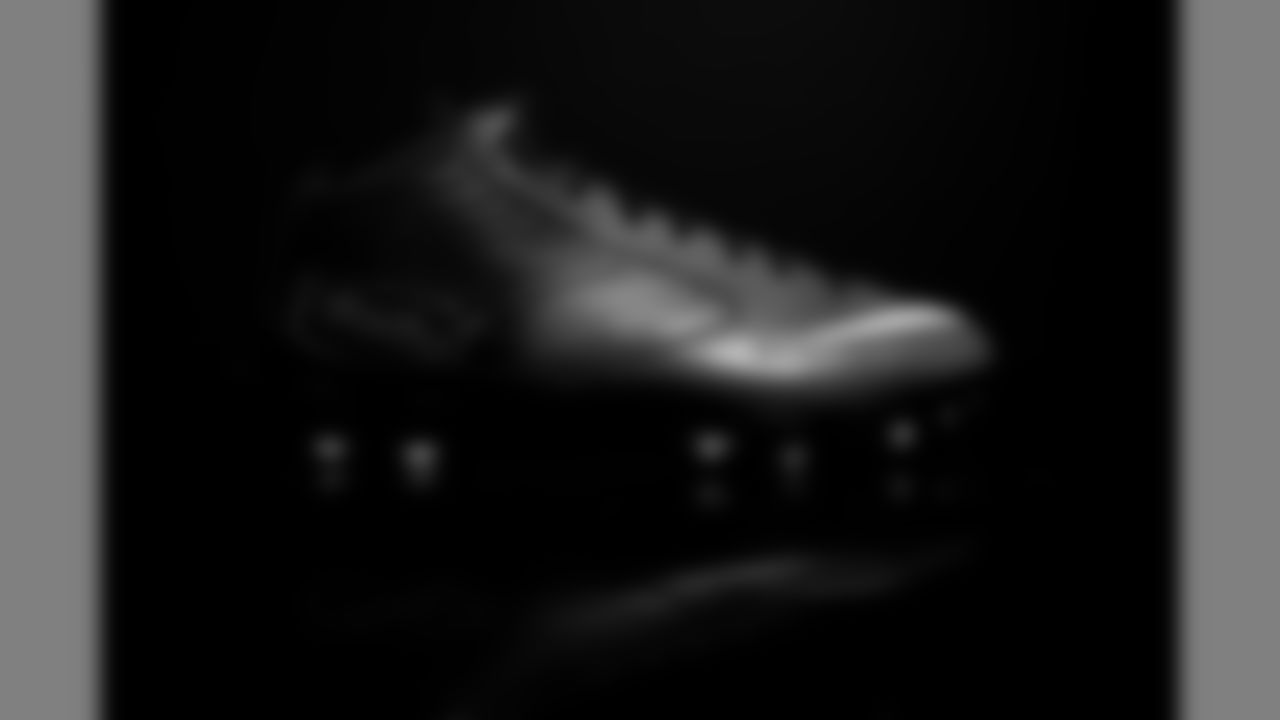 Images of painted cleats raising awareness for the Rally Foundation to be worn by Atlanta Falcons defensive end Vic Beasley, Jr. #44 for the 2019 NFL My Cause My Cleats initiative. (Photo by Kara Durrette/Atlanta Falcons)