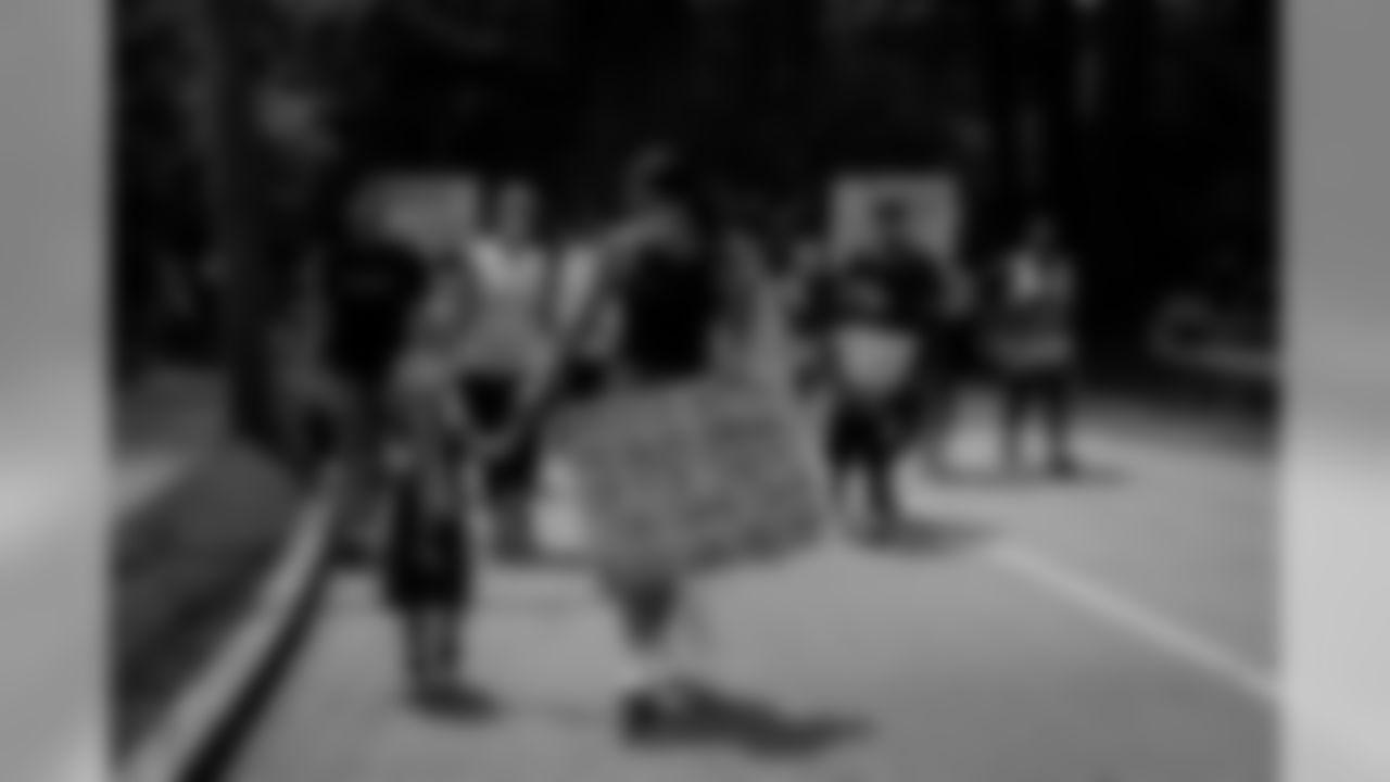 Grace Allen, wife of Ricardo Allen, marched alongside ATLiens during the Buckhead for Black Lives protest event to the Governor's mansion in Atlanta, Georgia, on Sunday June 7, 2020. (Photo by Kara Durrette/Atlanta Falcons)