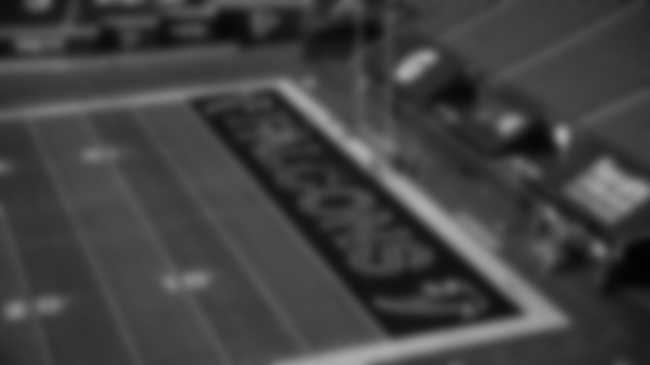 Scenes from the Throwback Field Painting at Mercedes-Benz Stadium in Atlanta, Georgia, on Thursday December 3, 2020. (Photo by Adam Hagy/Atlanta Falcons)