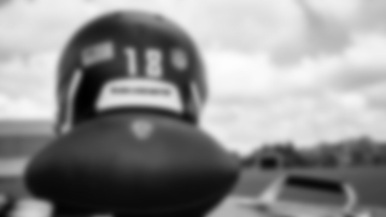 Atlanta Falcons players will wear a helmet decal representing a victim of systemic racism or one of four phrases provided by the NFL. (Photo by Kara Durrette/Atlanta Falcons)