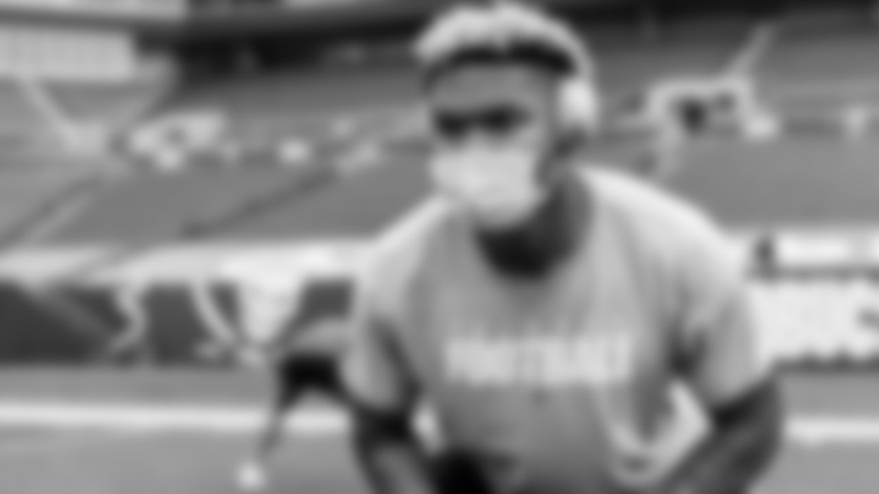Atlanta Falcons linebacker Mykal Walker #43 looks on before the game against the Tampa Bay Buccaneers on January 3, 2021.