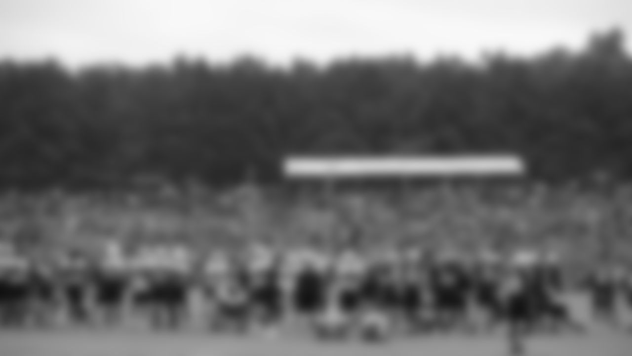 View of fans on the hill during AT&T Atlanta Falcons Training Camp at Atlanta Falcons Training Facility in Flowery Branch, Ga. on Saturday, July 29, 2023. (Photo by Shanna Lockwood/Atlanta Falcons)