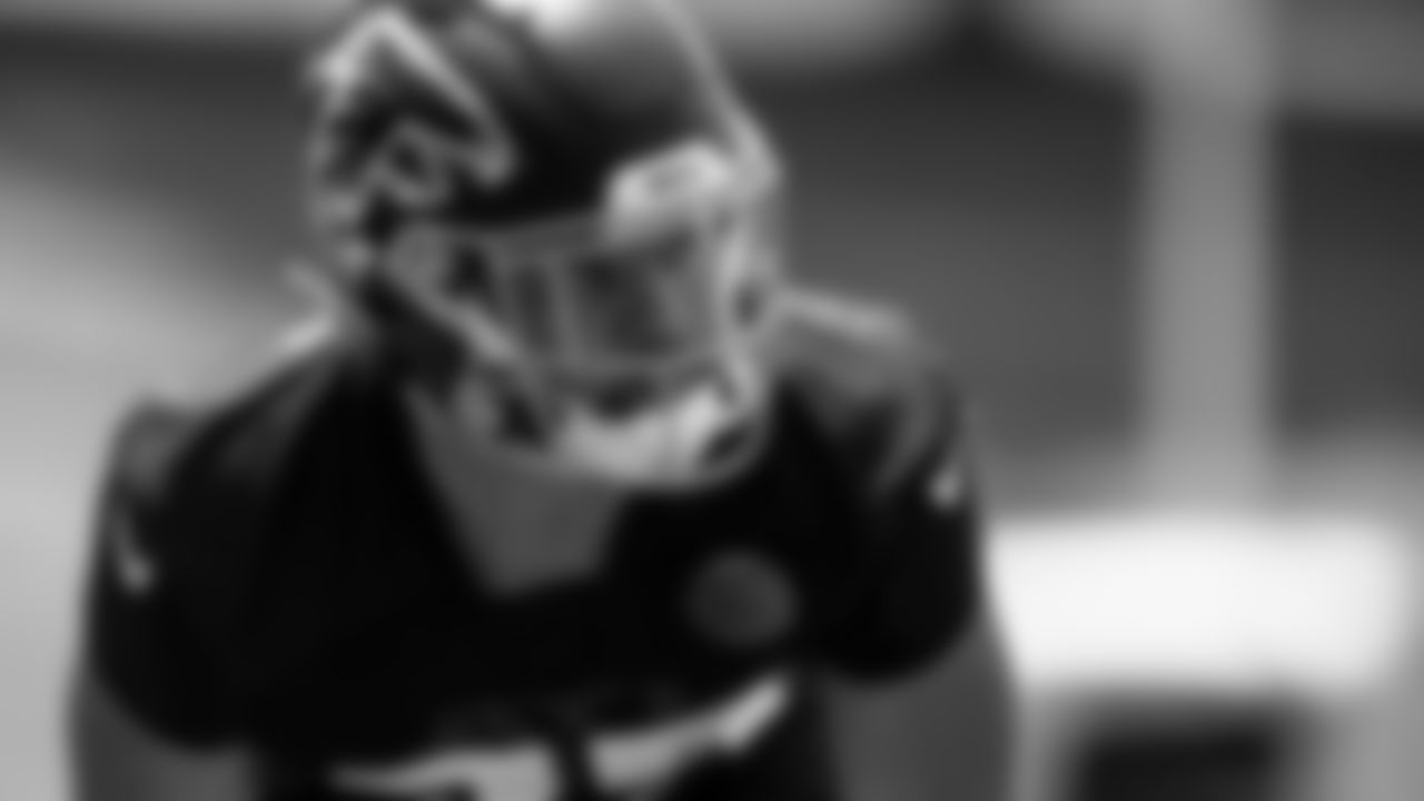 Atlanta Falcons cornerback Avery Williams #35 looks on during the first practice of Atlanta Falcons rookie minicamp on May 14, 2021.