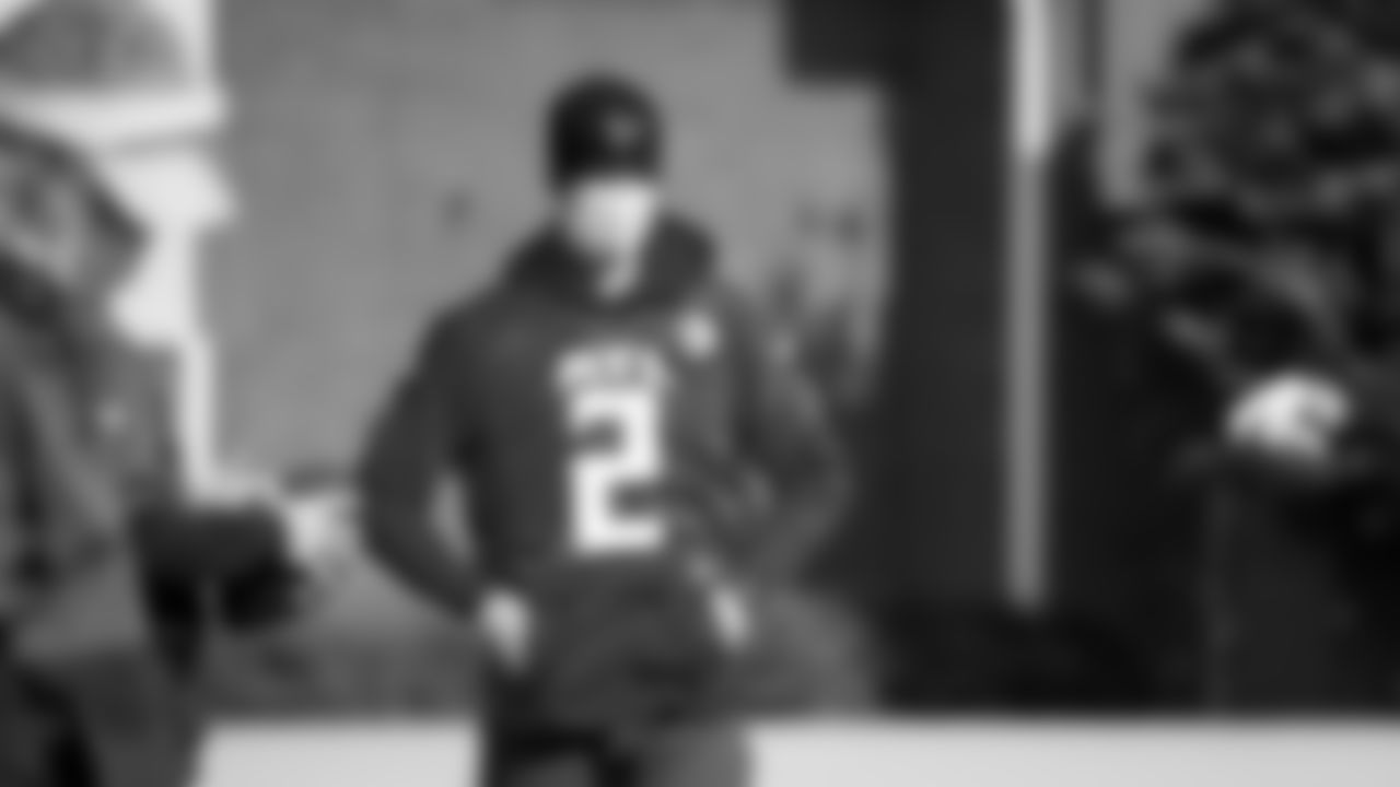 Atlanta Falcons quarterback Matt Ryan #2 looks on during practice at IBM Performance field.