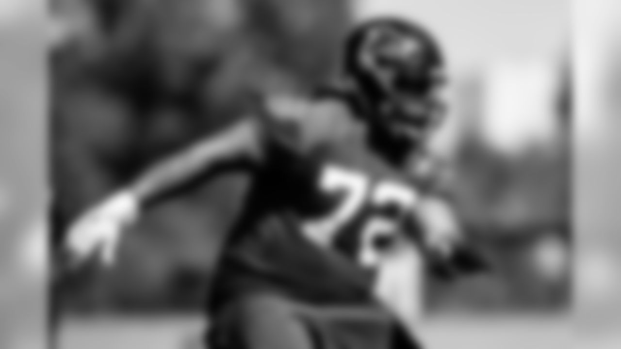 July 24, 2019 - OG Adam Gets on the third day of practice. (Photo by Kara Durrette/Atlanta Falcons)