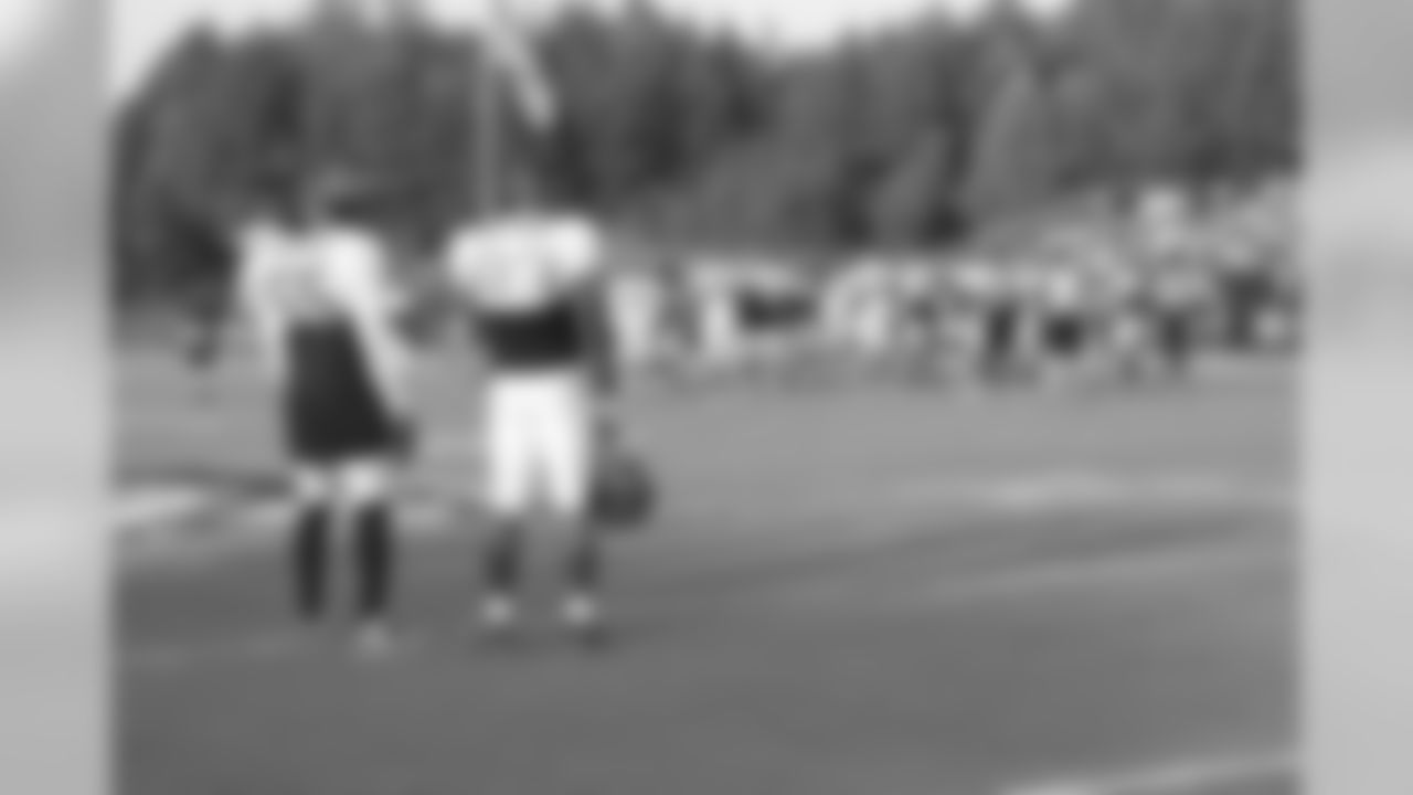 The starting bookends of the Falcons defensive line, John Abraham and Ray Edwards // 2011 Friday Night Lights // August 5, 2011 // Norcross, Ga. —