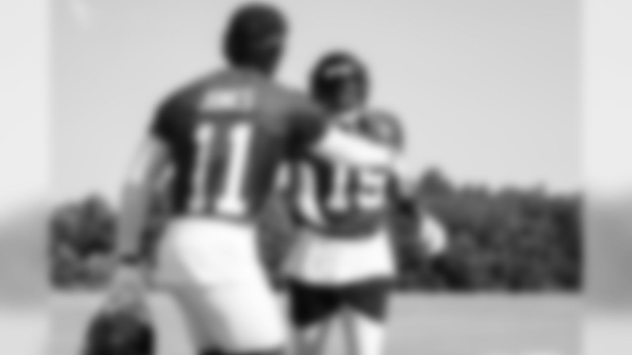 July 25, 2019 - WR Julio celebrates WR Devin Gray making a play on the fourth day of practice. (Photo by Kara Durrette/Atlanta Falcons)