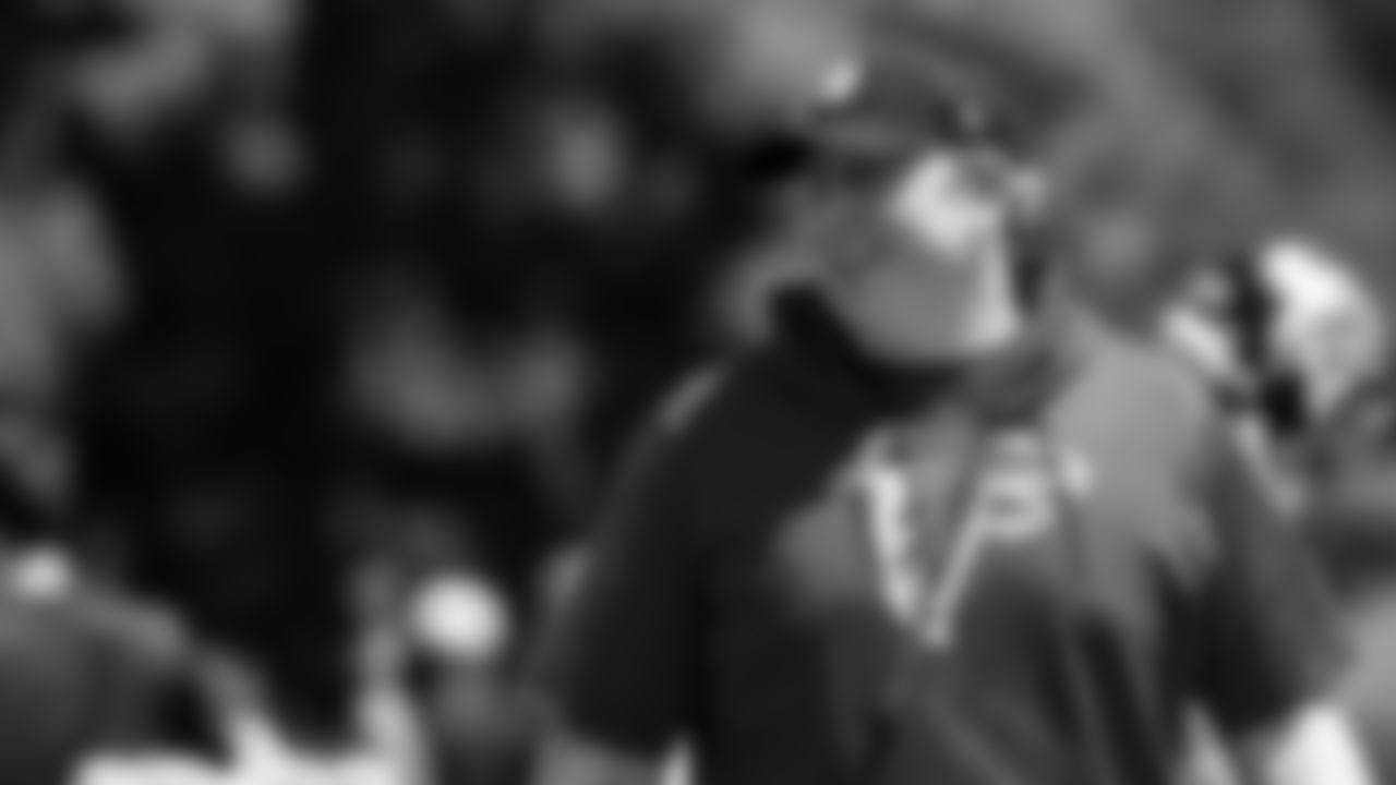 Atlanta Falcons head coach Arthur Smith smiles during organized team activities in Phase III of the Atlanta Falcons offseason program on May 26, 2021.
