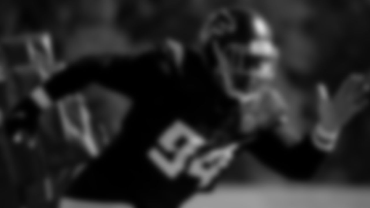 Atlanta Falcons defensive tackle Deadrin Senat #94 in action during practice at IBM Performance Field. (Photo by Kara Durrette/Atlanta Falcons)