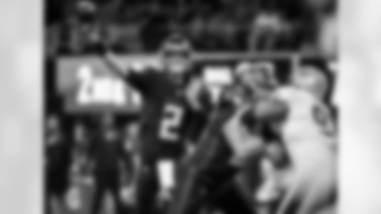 Atlanta Falcons quarterback Matt Ryan #2 throws a pass during the first quarter against the New Orleans Saints at Mercedes-Benz Stadium in Atlanta, Georgia on Sunday, January 9, 2022. (Photo by Dakota Williams/Atlanta Falcons)