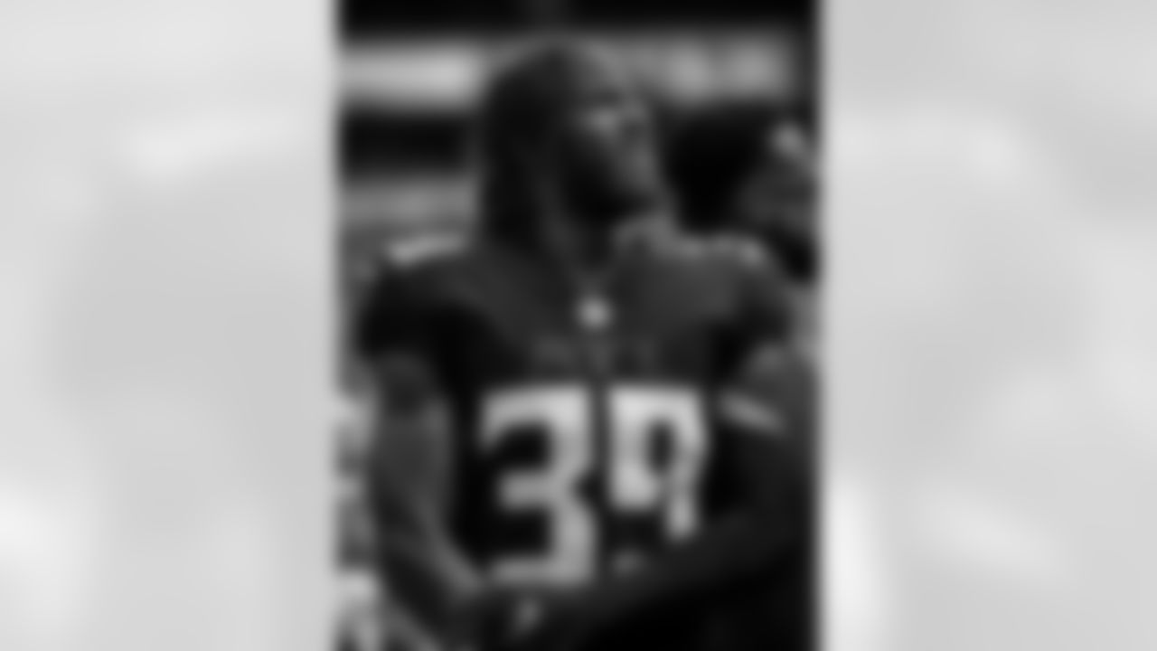 Atlanta Falcons defensive back T.J. Green #39 is seen on the sideline during a game against the Miami Dolphins at Hard Rock Stadium in Miami Gardens, Florida on Sunday, October 24, 2021. (Photo by Adler Garfield/Atlanta Falcons)