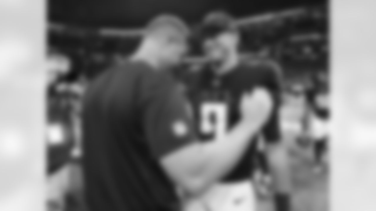 Atlanta Falcons quarterback Desmond Ridder #9 after the Preseason Game against the Cincinnati Bengals at Mercedes-Benz Stadium in Atlanta, Georgia on Friday, August 18, 2023. (Photo by Jay Bendlin/Atlanta Falcons)