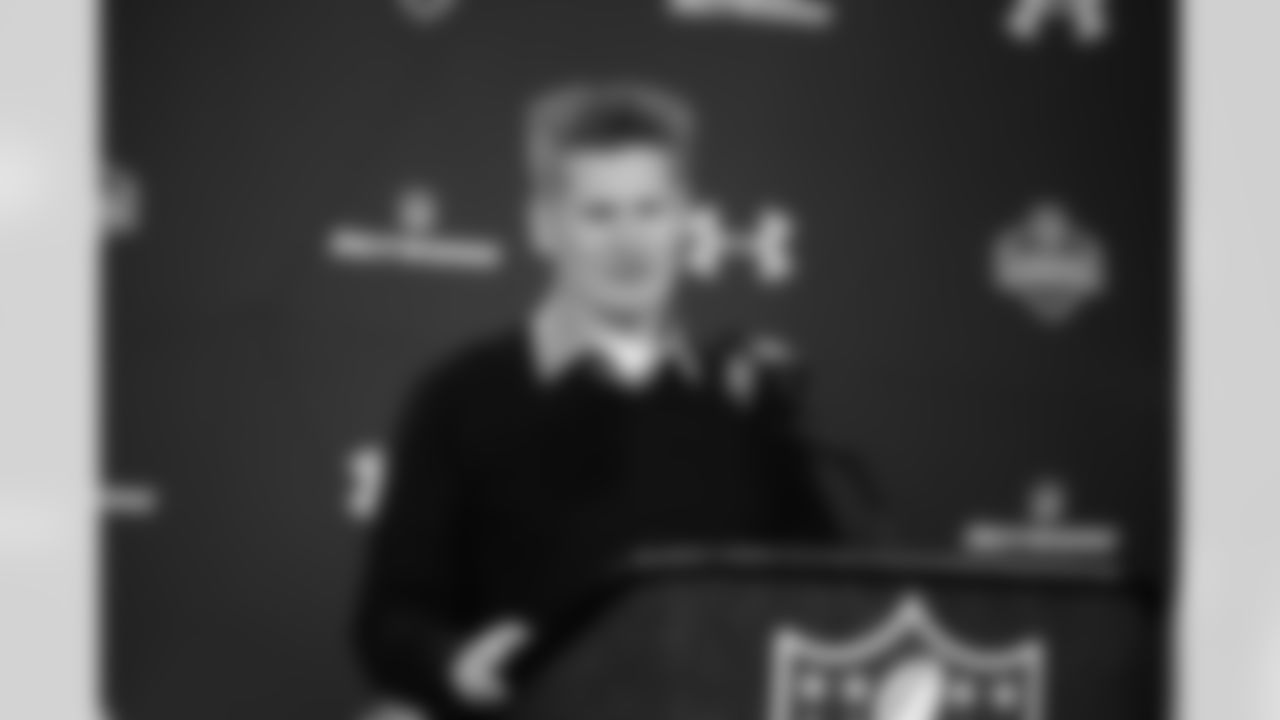 GM Thomas Dimitroff speaks to the media