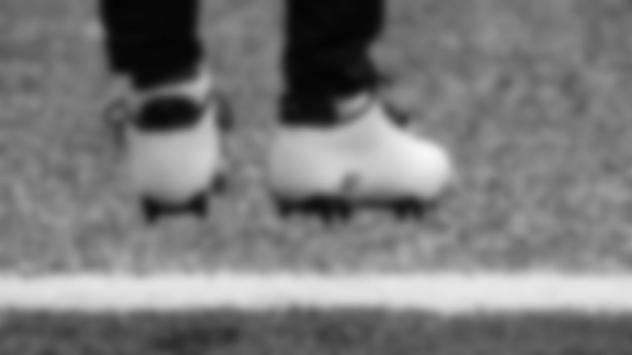 The cleats worn by Atlanta Falcons wide receiver Julio Jones #11 before the game against the Minnesota Vikings on October 18, 2020. (Photo by Cato Cataldo/AtlantaFalcons)
