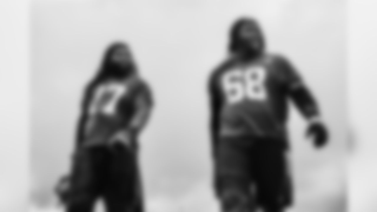 July 23, 2019 - OG James Carpenter and OG Jamon Brown on the second day of practice. (Photo by Kara Durrette/Atlanta Falcons)