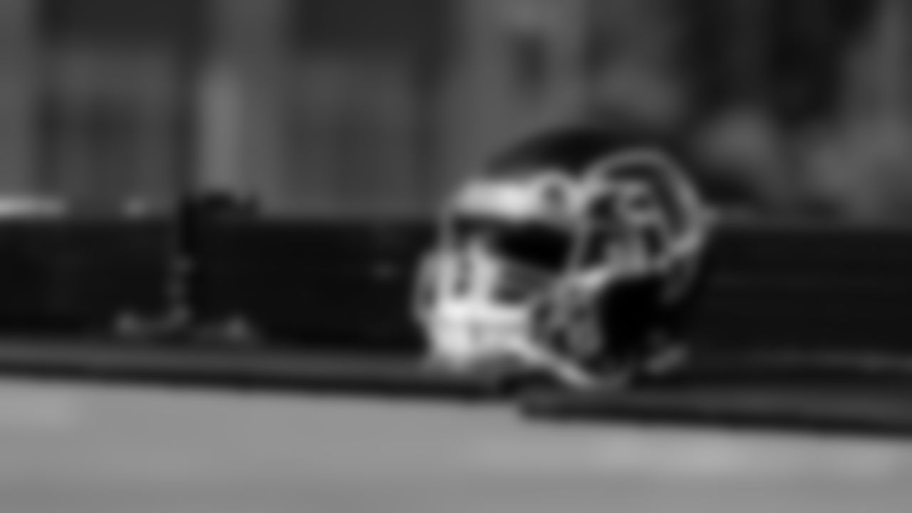 A generic image of a helmet at AT&T Atlanta Falcons Training Camp on July 29, 2021. (Photo by Kara Durrette/Atlanta Falcons)