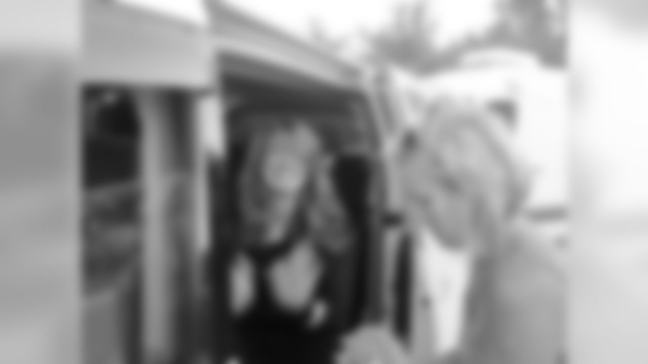 Emily B. gets some final hair work // Atlanta Falcons Cheerleaders Swimsuit Calendar Photo Shoot - Day 4 // 5/29/11 // Bermuda -