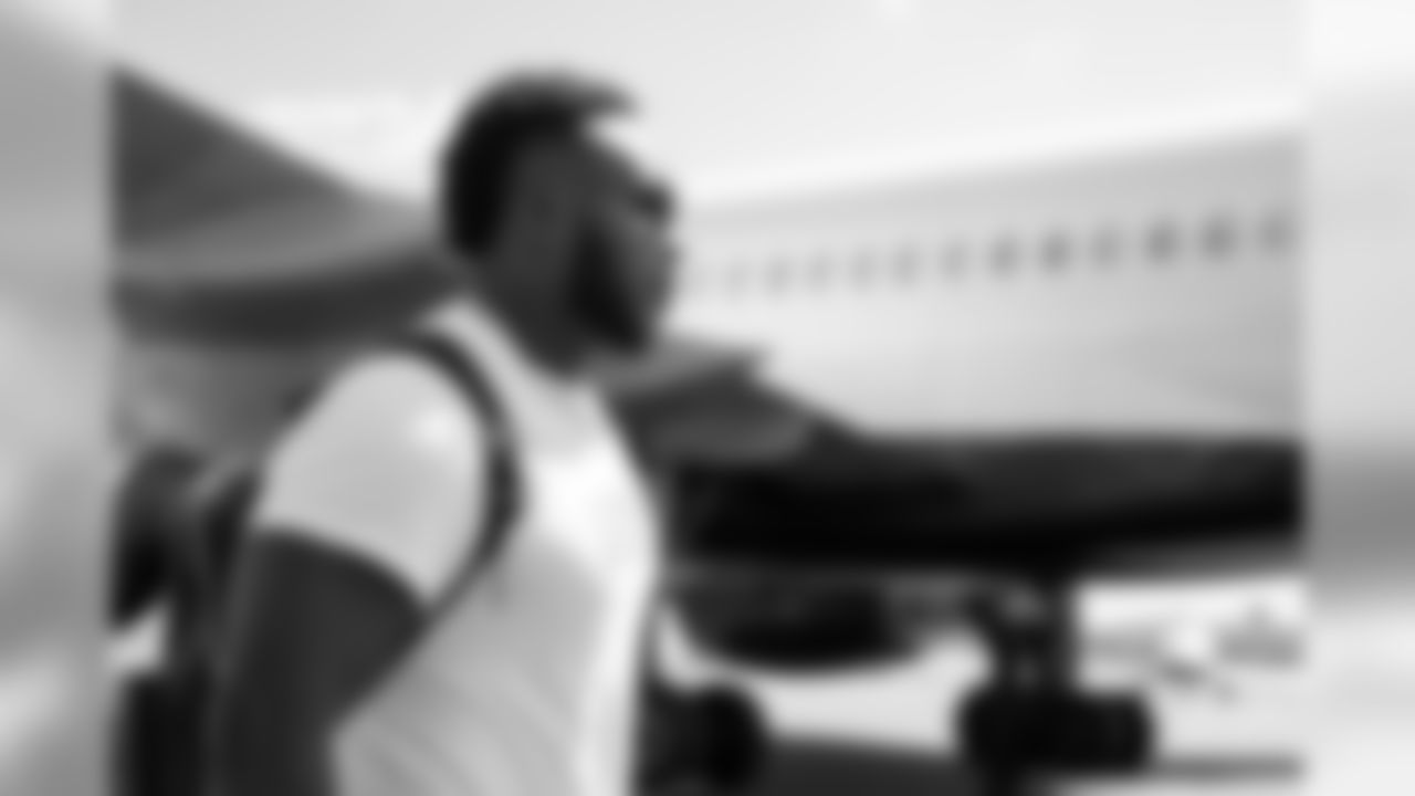 Atlanta Falcons defensive tackle Grady Jarrett #97 prepares to travel to Indianapolis to face the Colts. (Photo by Kara Durrette/Atlanta Falcons).