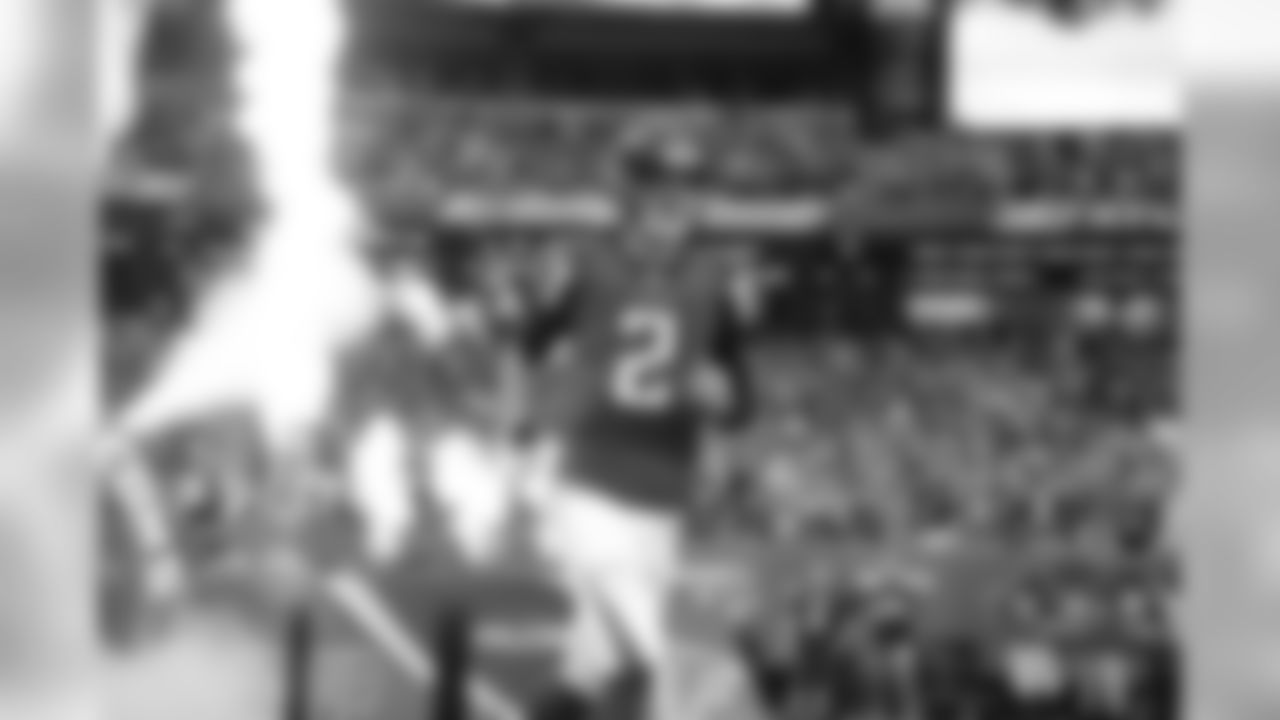 QB Matt Ryan runs out of the tunnel during player introductions.