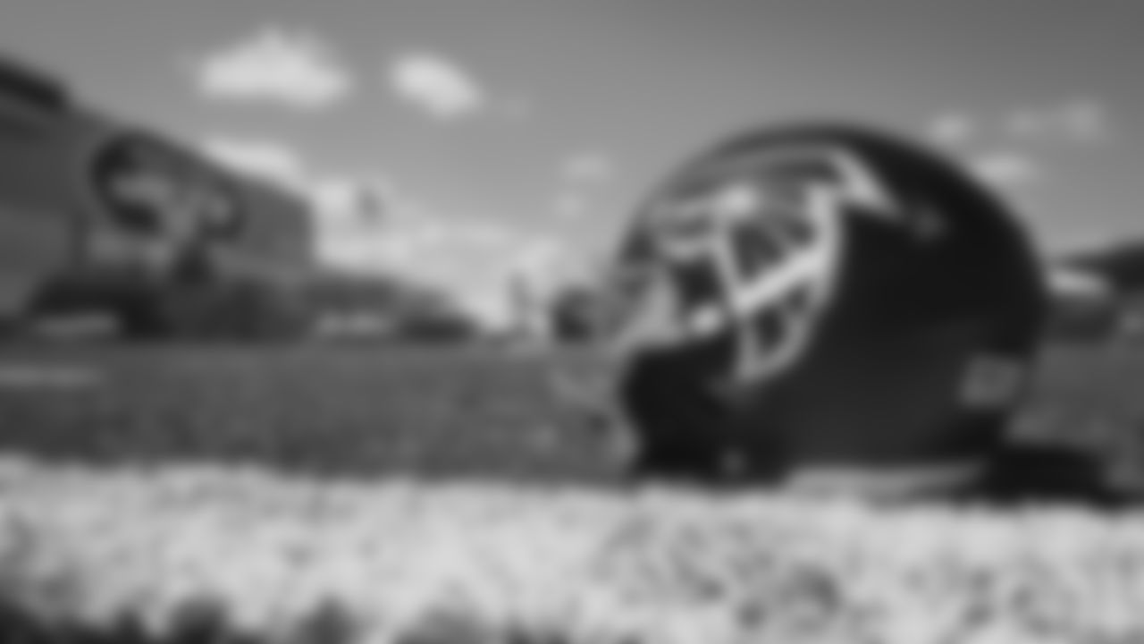 View of a Atlanta Falcons helmet during joint practice with the New York Jets at New York Jets Training Facility in Florham Park, New Jersey on Friday, August 19, 2022. (Photo by Shanna Lockwood/Atlanta Falcons)