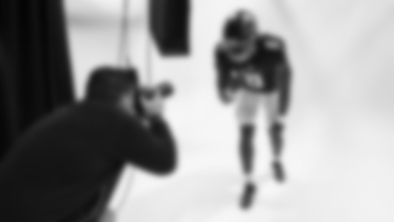 Atlanta Falcons outside linebacker Lorenzo Carter #0 during Creative Days in Ticketmaster Studios at Atlanta Falcons Training Facility in Flowery Branch, Ga. on Monday, June 12, 2023. (Photo by Jay Bendlin/Atlanta Falcons)