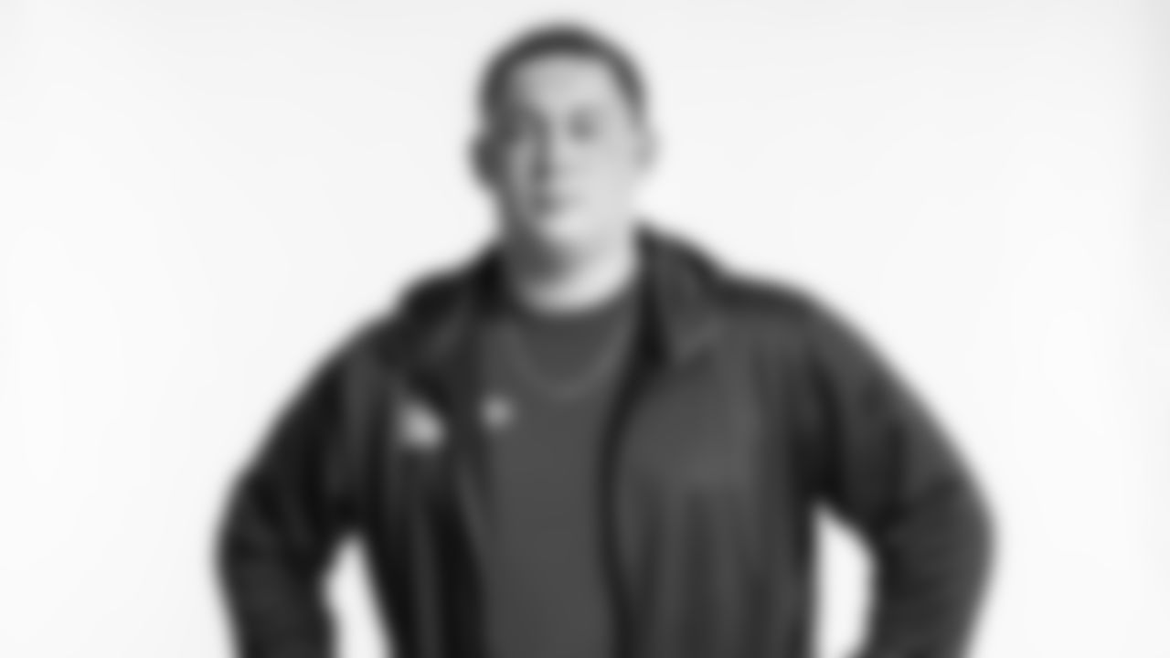 Michigan offensive lineman Jalen Mayfield poses for a portrait Saturday March 13, 2021 in Pensacola, FL. (Todd Rosenberg via AP)