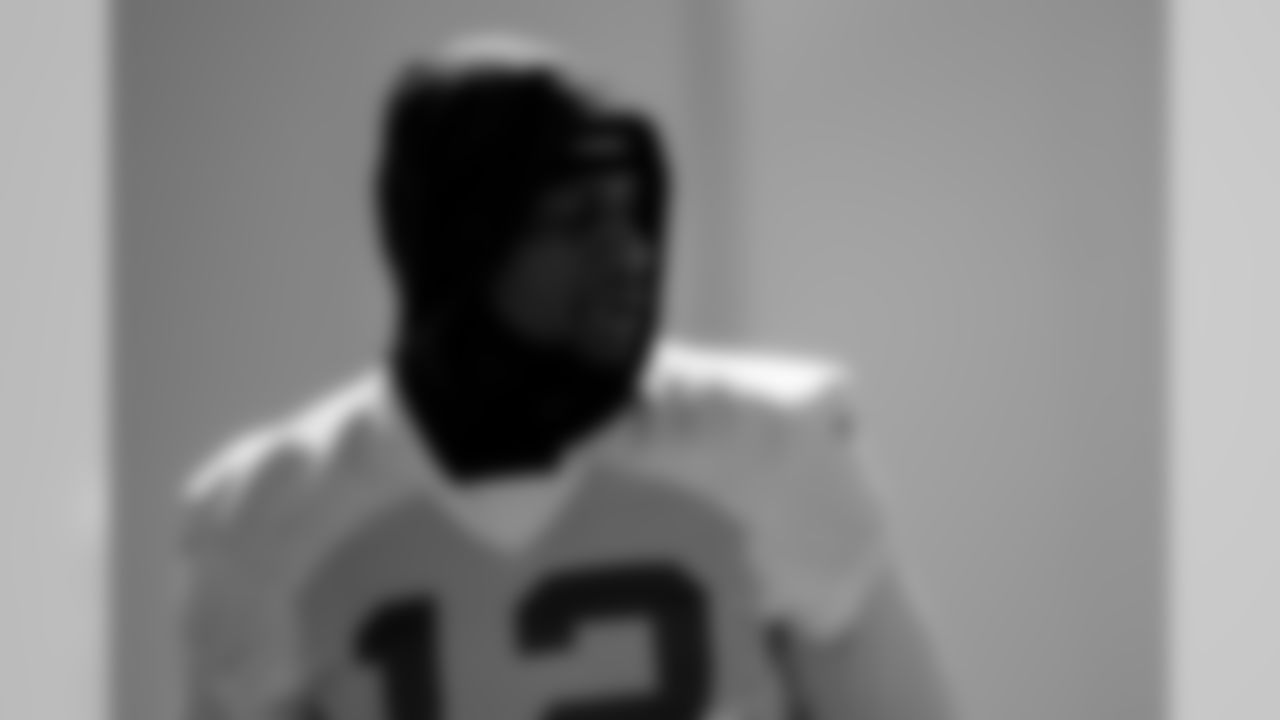 Atlanta Falcons wide receiver Mohamed Sanu #12 looks on during practice. (Photo by Kara Durrette/Atlanta Falcons).